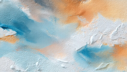 Fototapeta premium Colorful abstract painting with soft textures and blended tones showcasing blue and orange hues