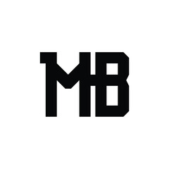 MB monogram logo design letter text name symbol monochrome logotype alphabet character simple logo