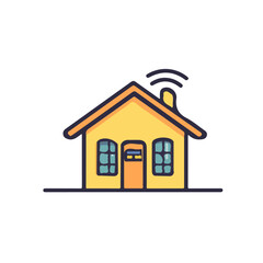 My Simple flat 2D illustration of a smart home hub isolated on a transparent background, vector, flat design, animation design, simple flat 2D icon, clipart