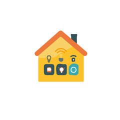 My Simple flat 2D illustration of a smart home hub isolated on a transparent background, vector, flat design, animation design, simple flat 2D icon, clipart