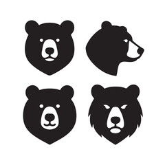 bear face animal head silhouette vector art
