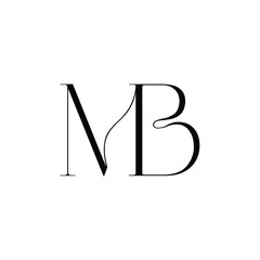 MB monogram logo design letter text name symbol monochrome logotype alphabet character simple logo