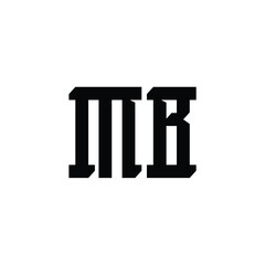 MB monogram logo design letter text name symbol monochrome logotype alphabet character simple logo