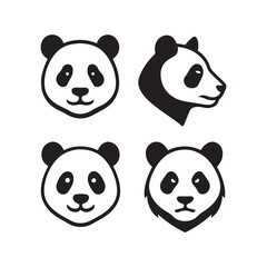 Fototapeta premium panda face bear silhouette vector cute design