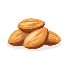 My Simple flat 2D illustration of sugar-coated almonds isolated on a transparent background, vector, flat design, animation design, simple flat 2D icon, clipart