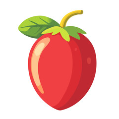 My Simple flat 2D illustration of tamarillo isolated on a transparent background, vector, flat design, animation design, simple flat 2D icon, clipart