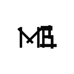 MB monogram logo design letter text name symbol monochrome logotype alphabet character simple logo