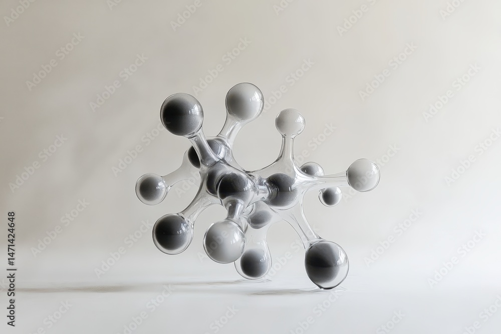 Poster abstract molecular structure still life close up science education concept in studio setting neutral
