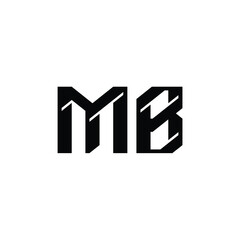 Obraz premium MB monogram logo design letter text name symbol monochrome logotype alphabet character simple logo
