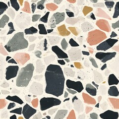 Seamless Terrazzo texture. Polished concrete floor and wall pattern. Color surface marble and granite stone, material for decoration