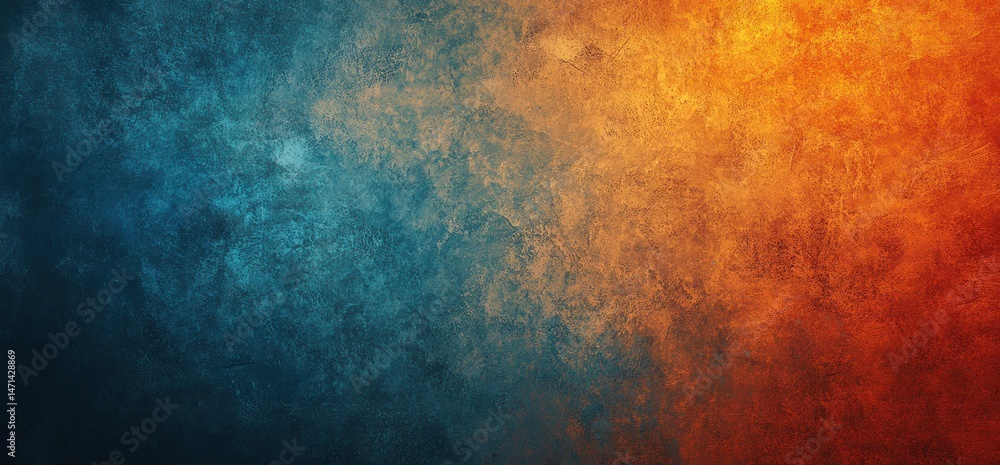 Poster abstract two distinct textures merge, creating a compelling contrast in blues and reds
