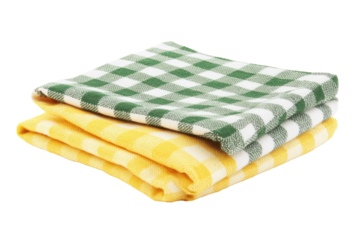 Folded checkered tablecloths