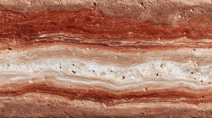 Obraz premium High resolution seamless red limestone texture, displaying horizontal stripes, natural porous surfaces, reddish brown tones, subtle beige and iron oxide veins, perfect for architecture