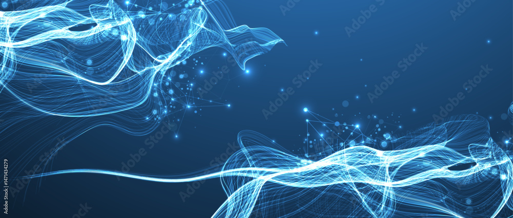Leinwandbilder abstract flowing wave lines. design element for technology, science, modern data concept. vector