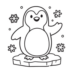 penguin on snow