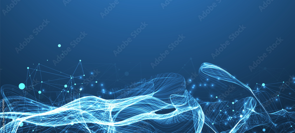 Leinwandbilder abstract flowing wave lines. design element for technology, science, modern data concept. vector