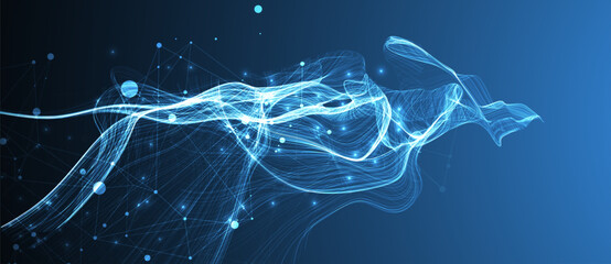 Abstract flowing wave lines. Design element for technology, science, modern data concept. Vector
