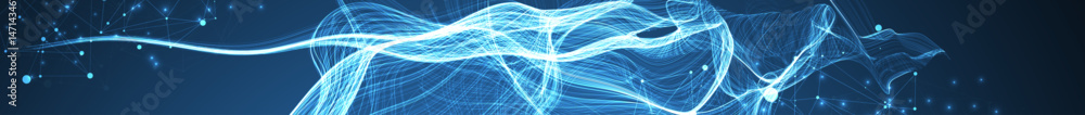 Poster Abstract flowing wave lines. Design element for technology, science, modern data concept. Vector