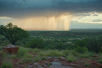 Fototapeta premium Vast plains, storm clouds