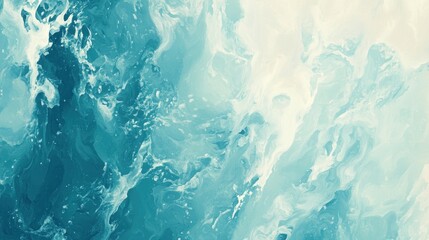 Abstract Teal and White Swirls: A Fluid Masterpiece