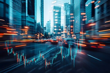 City Street Stock Market Graph