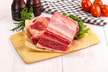 Raw beef rib for cooking