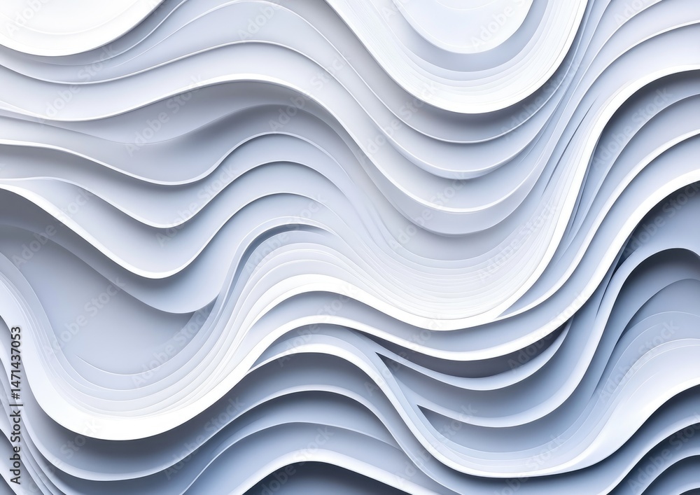 Poster abstract grayscale wave pattern with layered, undulating lines