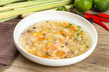 Asian gourmet crab soup with spices