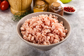 Homemade Raw pork minced meat