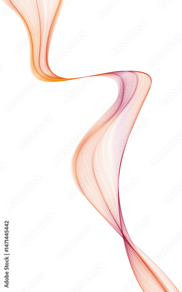 Poster colorful wave illustration with dynamic flow on a transparent background. colorful abstract rainbow 