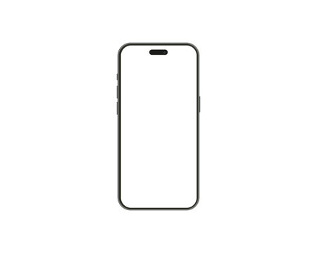 Smartphone mockup. Mobile phone vector isolated on white background. Device front view.