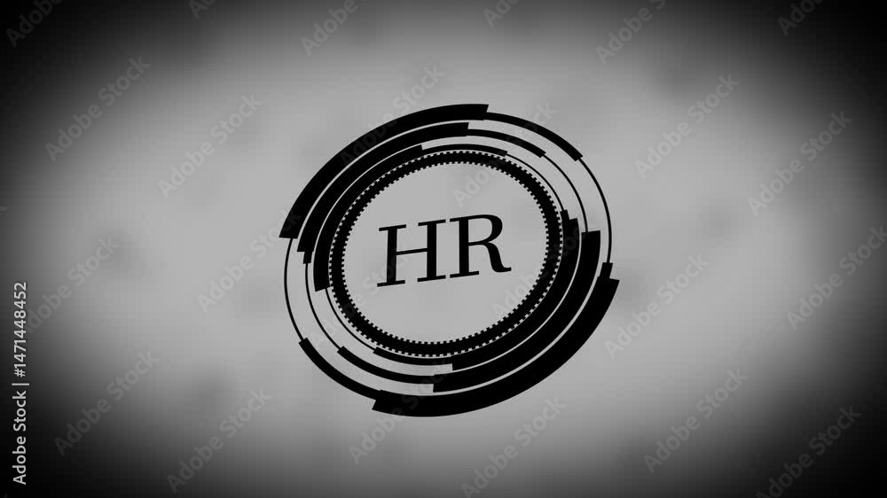 Poster human resources hr emblem with abstract design element on a gradient background for business and cor