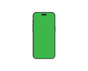 Smartphone mockup ser. Green Screen mobile phone vector isolated on white background. Device front view.