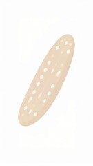 Minimalist illustration of a brown oval shape with white spots on a clean white background offering simplicity and natural aesthetic