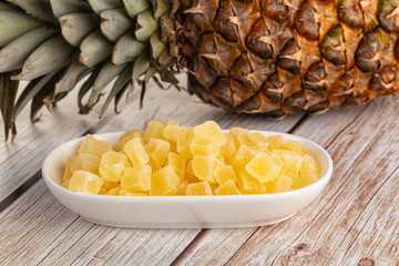 Dry yellow sweet pineapple candy