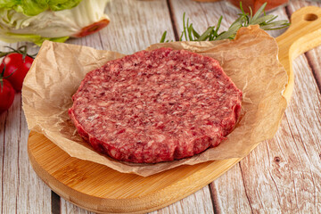 Raw beef cutlet for burger