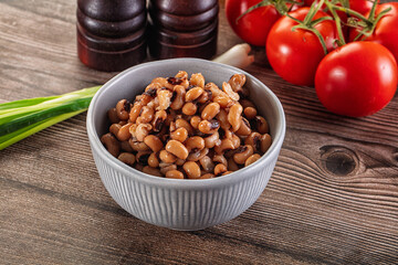 Canned Black eye bean in the bowl