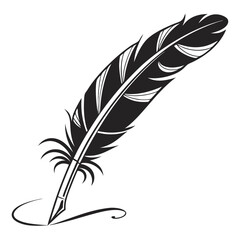 Obraz premium Feather Pen and Ink Art for Antique Style Logos