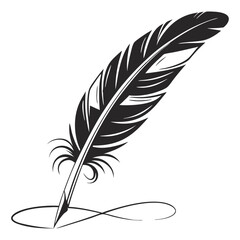 Obraz premium Feather Pen and Ink Art for Antique Style Logos