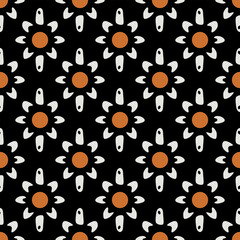 Ethnic abstract floral patterns background.Antique Damask tribal with Aztec style.Geometric flower folklore ornaments.Indian or other Asian-inspired.Design for carpet, wallpaper, cloth, and textiles 