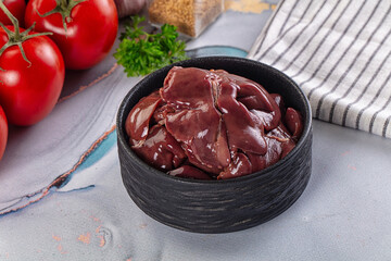 Raw chicken liver for cooking