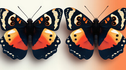 Obraz premium Two colorful butterflies
