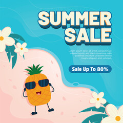 Summer Sale with a Cool Tropical Pineapple