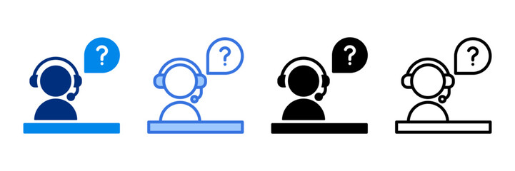 Helpdesk Icon Set Multiple Style Vector Illustration 