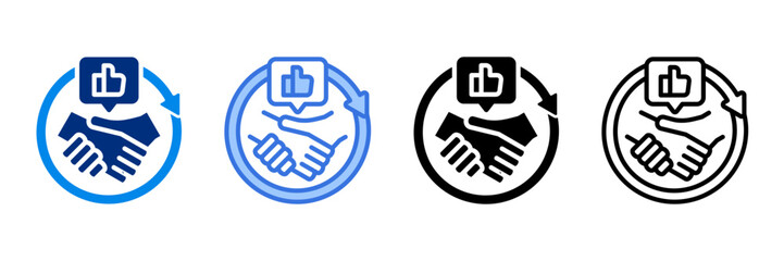 Customer Relationship Icon Set Multiple Style Vector Illustration 