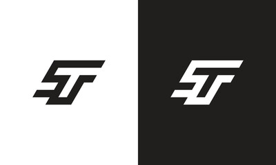 ST logo, monogram unique logo, black and white logo, premium elegant logo, letter ST Vector minimalist