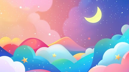 Fototapeta premium Flag Day Sky Background: Red Flags Soar in the Firmament, Spreading a Grand Poem of the Interweaving of Vast Skies and Fluttering Flags