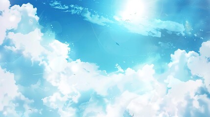 Obraz premium Flag Day Sky Background: Red Flags Soar in the Firmament, Spreading a Grand Poem of the Interweaving of Vast Skies and Fluttering Flags