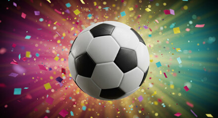 Fototapeta premium Classic black and white soccer ball. 