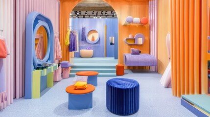 Conceptual branding materials for fashion line on display